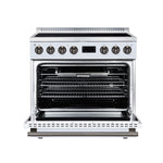 Torino 36 Inch Induction Range, 10,900W cooktop, 5.36 cf. True Convection Oven, Air Fry, Air Sous Vide, Smudge Resistant, White