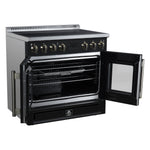 Torino French Door 36 Inch Induction Range with Air Fryer, Air Sous Vide & True Convection, Dual Broiler, Black