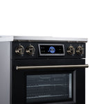 Maximus 30 Inch Induction Range, 8,800 Total Cooktop, 4.32 cf. True Convection Oven, Air Fryer, Air Sous Vide, Black