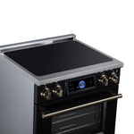 Maximus 30 Inch Induction Range, 8,800 Total Cooktop, 4.32 cf. True Convection Oven, Air Fryer, Air Sous Vide, Black