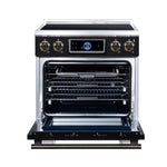Maximus 30 Inch Induction Range, 8,800 Total Cooktop, 4.32 cf. True Convection Oven, Air Fryer, Air Sous Vide, Black