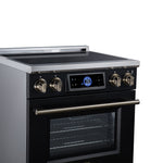 Maximus 30 Inch Induction Range, 8,800 Total Cooktop, 4.32 cf. True Convection Oven, Air Fryer, Air Sous Vide, Black