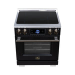 Maximus 30 Inch Induction Range, 8,800 Total Cooktop, 4.32 cf. True Convection Oven, Air Fryer, Air Sous Vide, Black