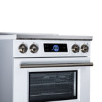 Maximus 30 Inch Induction Range, 8,800 Total Cooktop, 4.32 cf. True Convection Oven, Air Fryer, Air Sous Vide, White