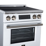 Maximus 30 Inch Induction Range, 8,800 Total Cooktop, 4.32 cf. True Convection Oven, Air Fryer, Air Sous Vide, White