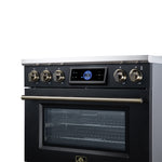Maximus 36 Inch Induction Range, 10,900 Total Cooktop, 5.36 cf. True Convection Oven, Air Fryer, Air Sous Vide, Black