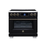 Maximus 36 Inch Induction Range, 10,900 Total Cooktop, 5.36 cf. True Convection Oven, Air Fryer, Air Sous Vide, Black