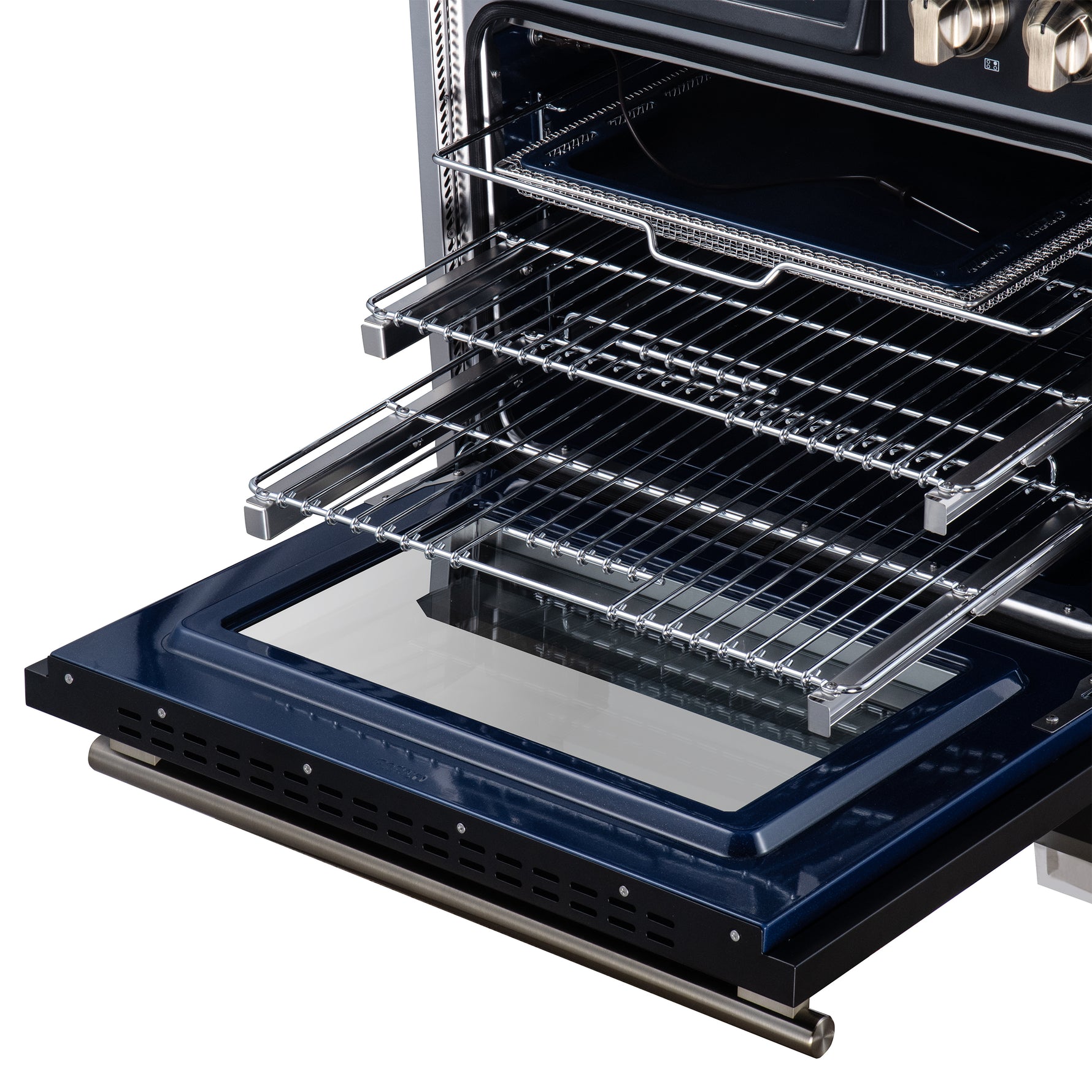 Maximus 36 Inch Induction Range, 10,900 Total Cooktop, 5.36 cf. True Convection Oven, Air Fryer, Air Sous Vide, Black