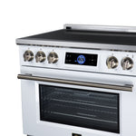 Maximus 36 Inch Induction Range, 10,900 Total Cooktop, 5.36 cf. True Convection Oven, Air Fryer, Air Sous Vide, White