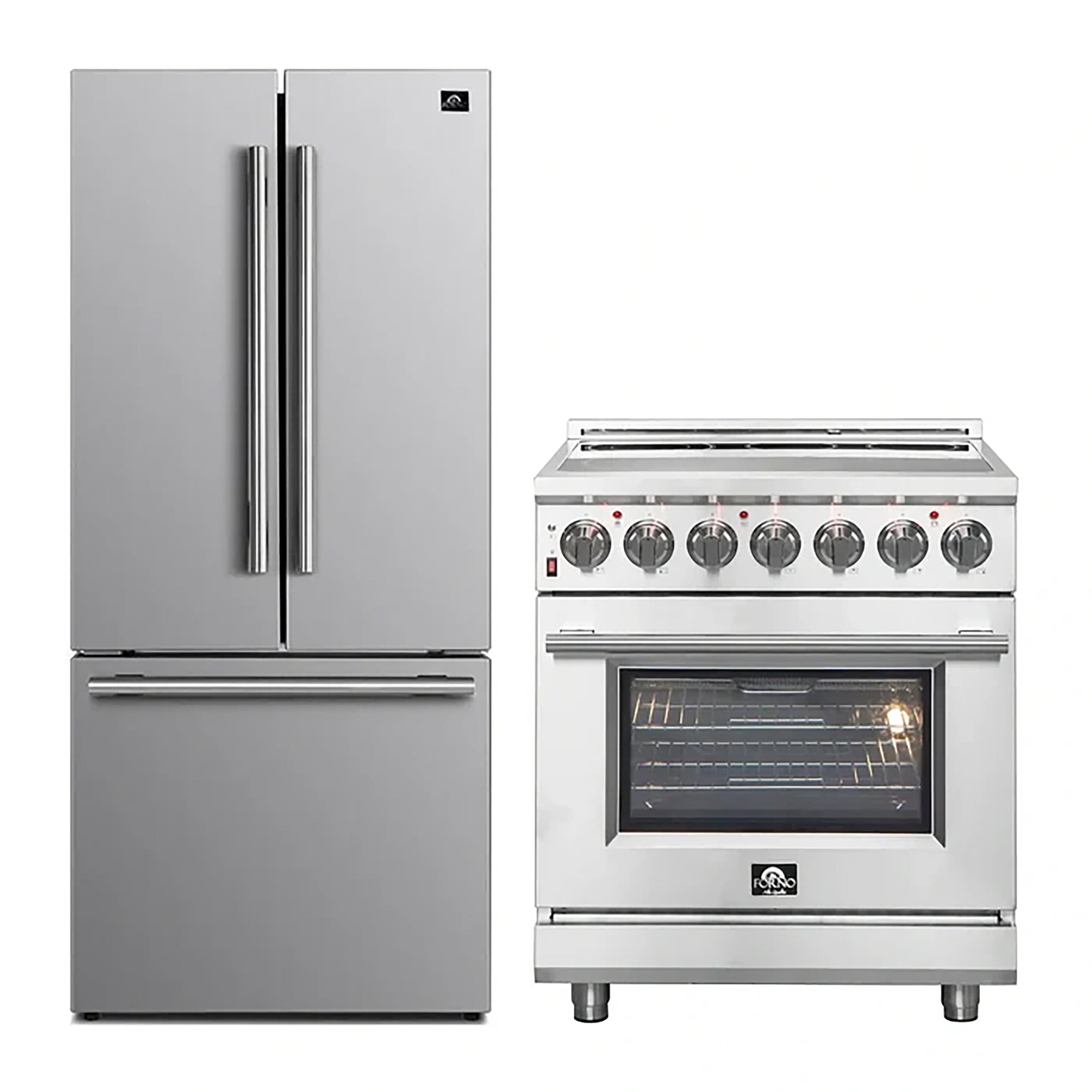 FORNO 2-Piece SS Kitchen Bundle - 30" Electric Range and 31" Bottom Freezer Refrigerator - BonPrix Électroménagers