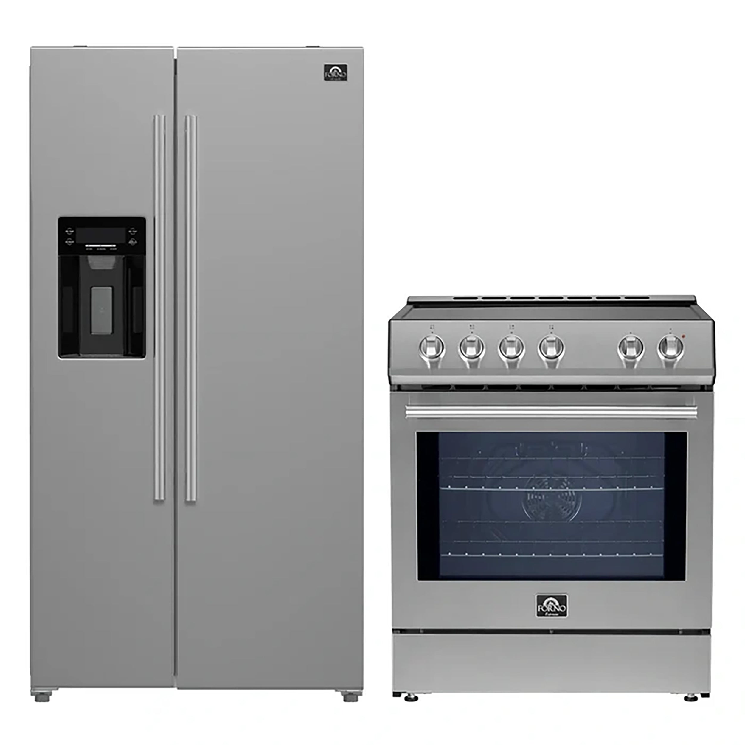 FORNO 2-Piece SS Kitchen Bundle - 30" Induction Range and 36" Bottom Freezer Refrigerator - BonPrix Électroménagers