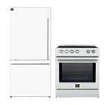 FORNO 2-Piece White Kitchen Bundle - 30" Induction Range and 31" Bottom Freezer Refrigerator - BonPrix Électroménagers
