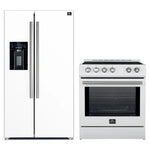 FORNO 2-Piece White Kitchen Bundle - 30" Induction Range and 36" Bottom Freezer Refrigerator - BonPrix Électroménagers