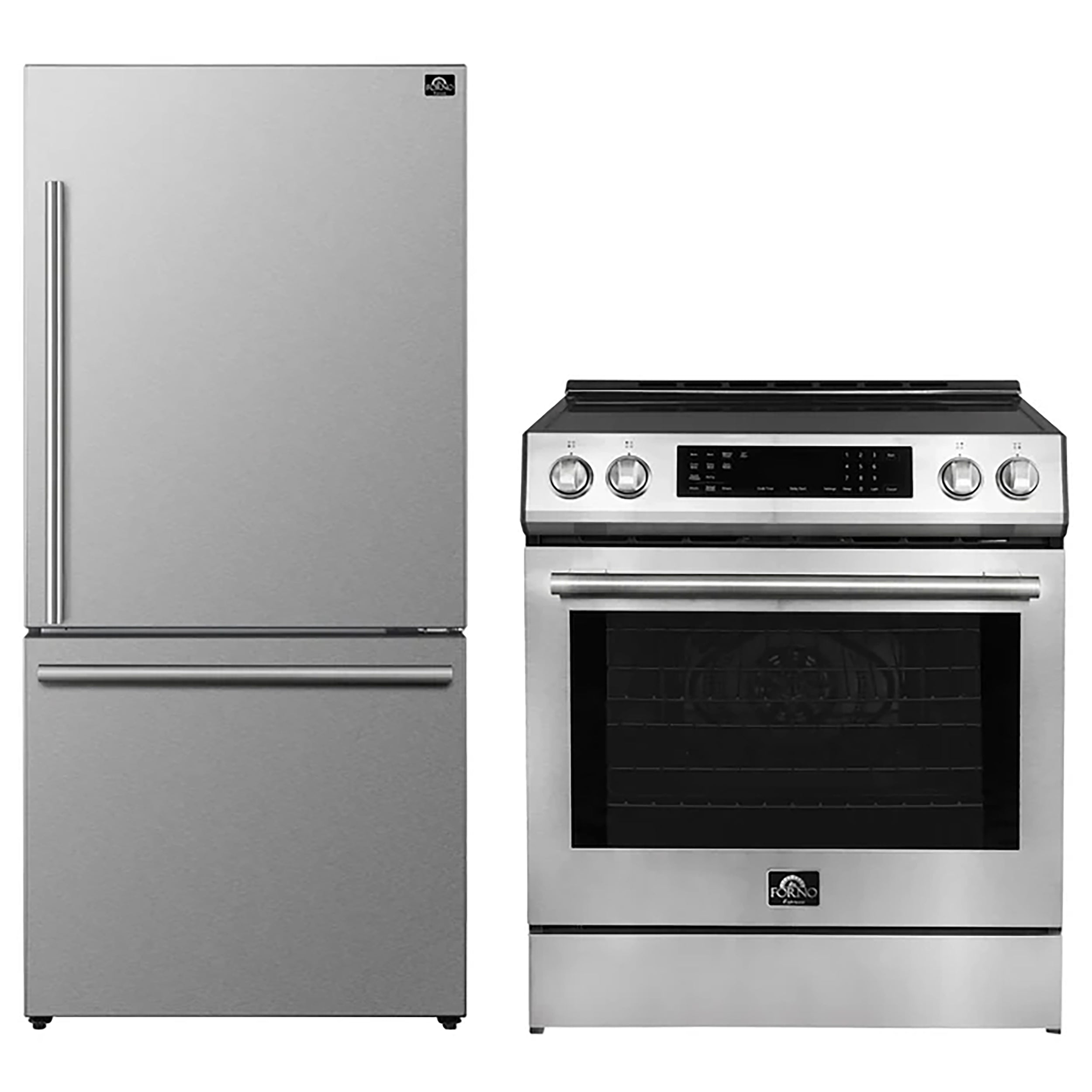 FORNO 2-Piece SS Kitchen Bundle - 30" Induction Range and 31" Bottom Freezer Refrigerator - BonPrix Électroménagers
