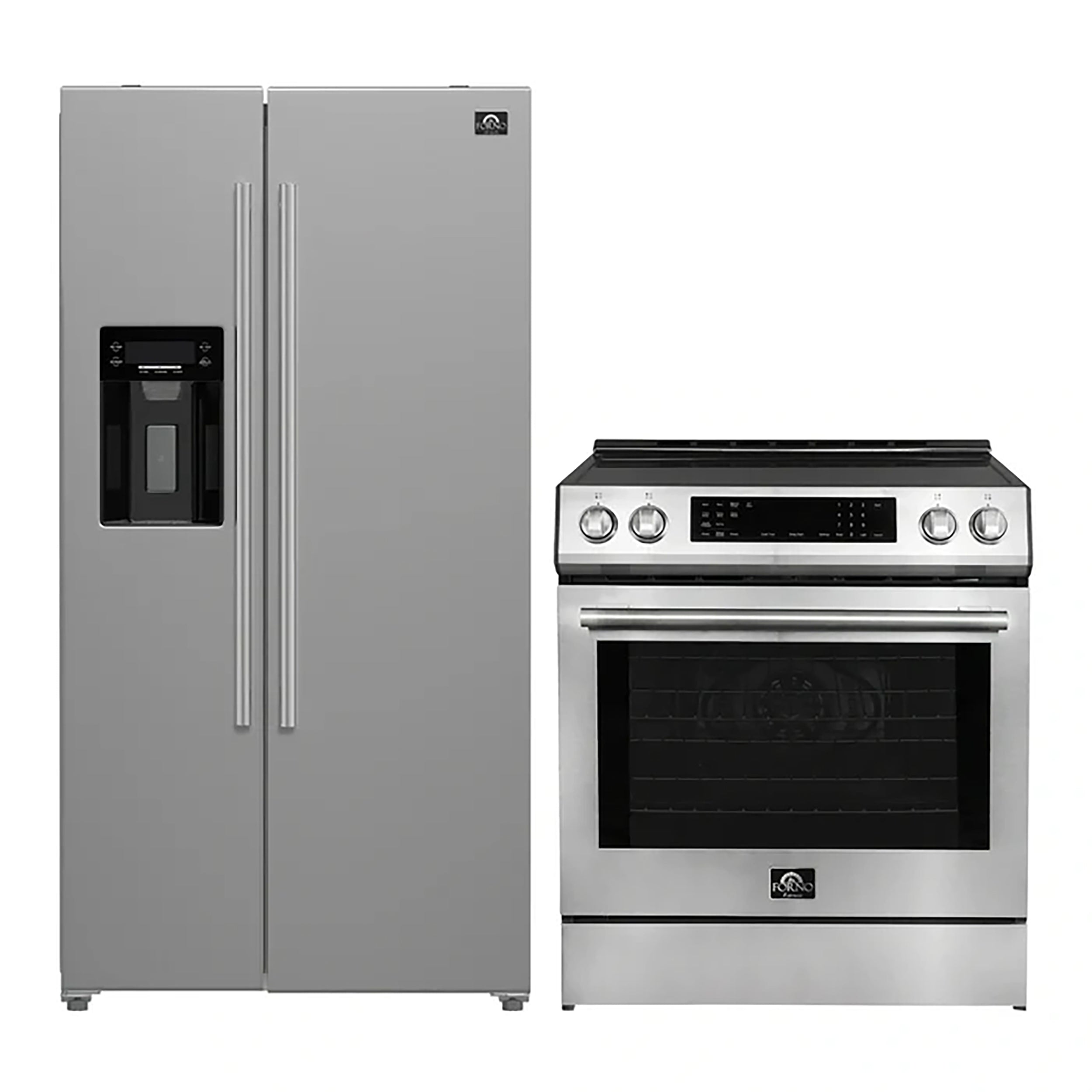 FORNO 2-Piece SS Kitchen Bundle - 30" Induction Range and 36" Bottom Freezer Refrigerator - BonPrix Électroménagers