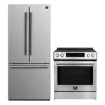 FORNO 2-Piece SS Kitchen Bundle - 30" Induction Range and 31" Bottom Freezer Refrigerator - BonPrix Électroménagers