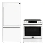 FORNO 2-Piece White Kitchen Bundle - 30" Induction Range and 31" Bottom Freezer Refrigerator - BonPrix Électroménagers
