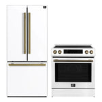 FORNO 2-Piece White Kitchen Bundle - 30" Induction Range and 31" Bottom Freezer Refrigerator - BonPrix Électroménagers