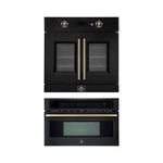 FORNO 2-Piece Kitchen Bundle - 30" Black Single Wall Oven (1333-30), 30" Black Microwave (3093-30) - BonPrix Électroménagers