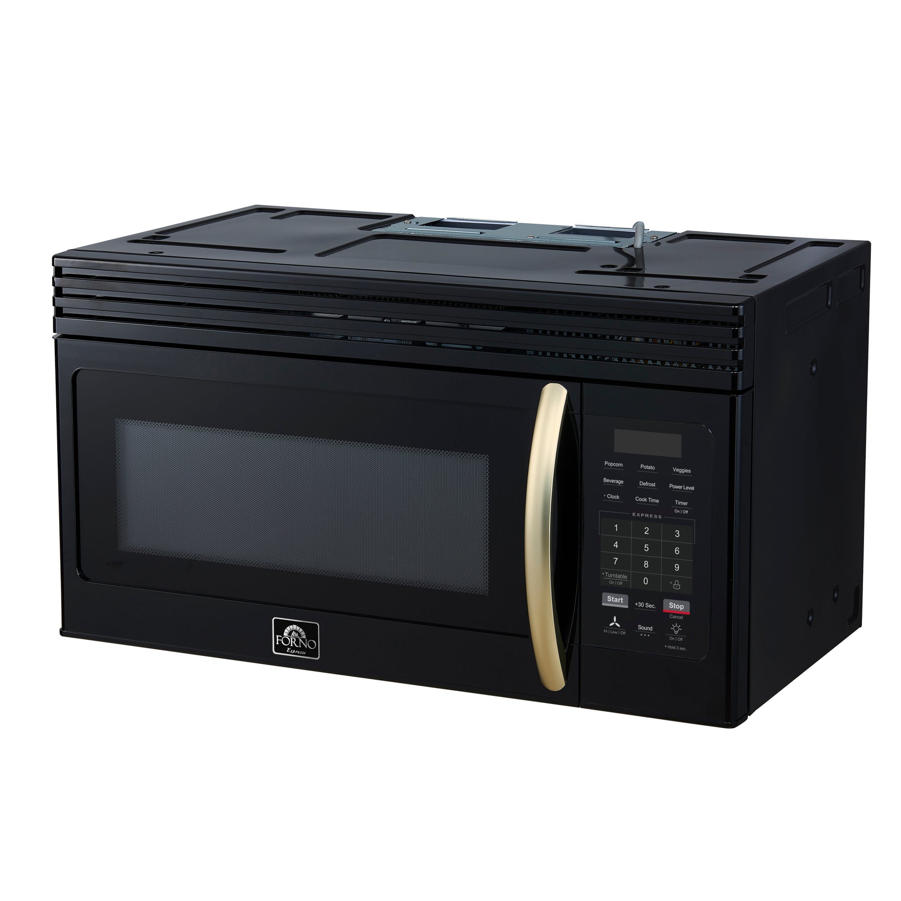 Forno Scalo 30-Inch Over the Range Microwave, Black – 1.6 cu.ft, 300 CFM Vent, Touch Control, LED Light - BonPrix Électroménagers