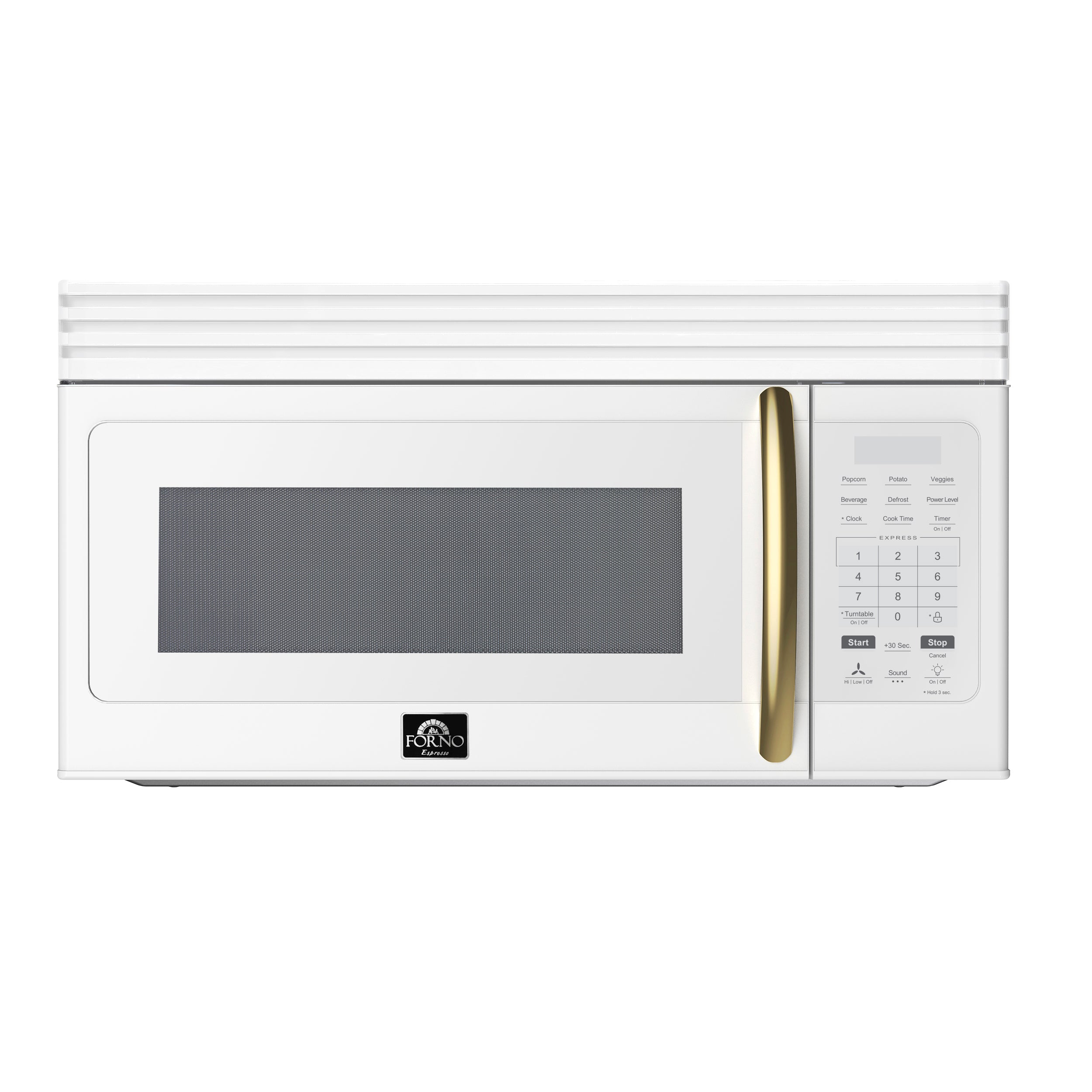 Forno Scalo 30-Inch Over the Range Microwave, White – 1.6 cu.ft, 300 CFM Vent, Touch Control, LED Light - BonPrix Électroménagers