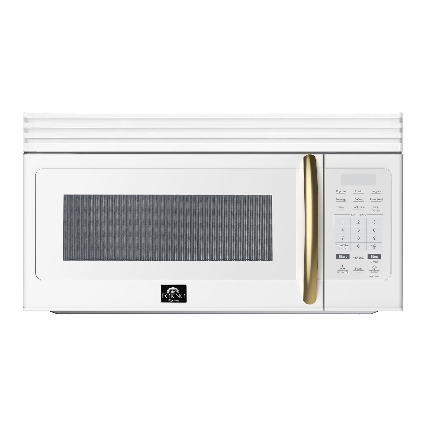 Forno Scalo 30-Inch Over the Range Microwave, White – 1.6 cu.ft, 300 CFM Vent, Touch Control, LED Light - BonPrix Électroménagers