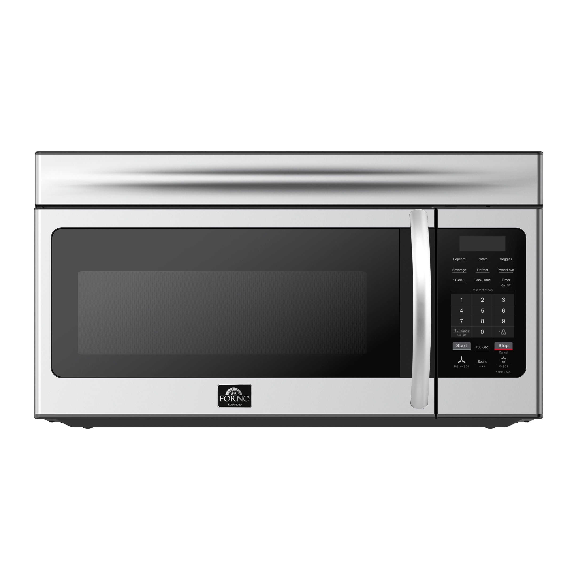Forno Scalo 30-Inch Over the Range Microwave, Stainless Steel – 1.6 cu.ft, 300 CFM Vent, Touch Control, LED Light - BonPrix Électroménagers