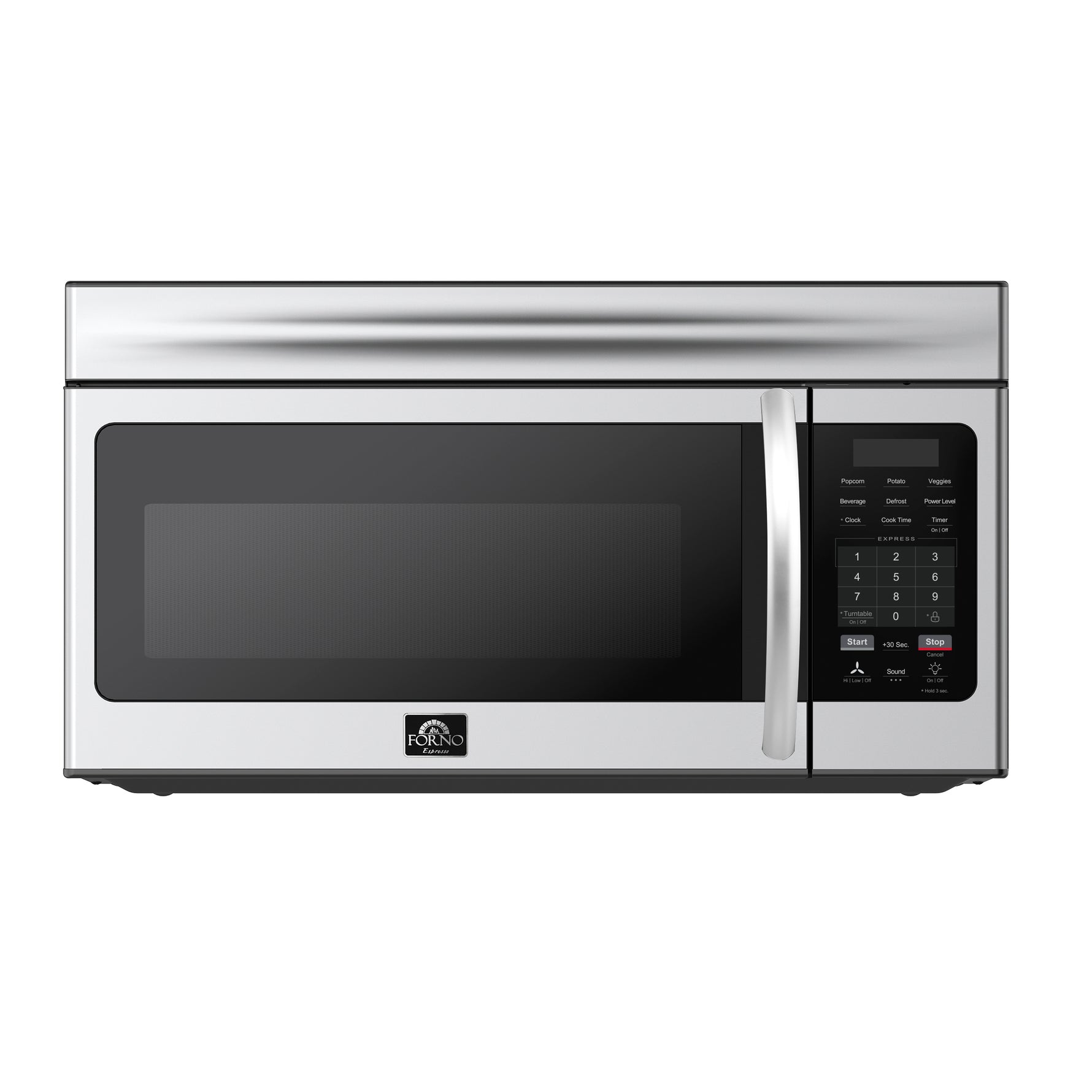 Forno Scalo 30-Inch Over the Range Microwave, Stainless Steel – 1.6 cu.ft, 300 CFM Vent, Touch Control, LED Light - BonPrix Électroménagers