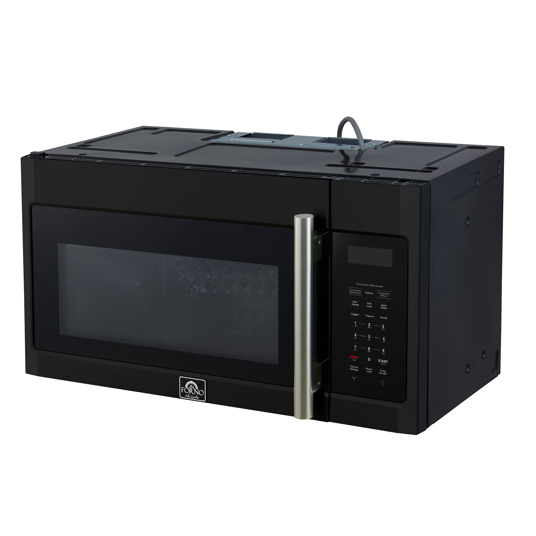 Forno Fornace 30-Inch Over the Range Convection Microwave, Black – 1.5 cu.ft, 300 CFM Vent, Touch Control, LED Light - BonPrix Électroménagers