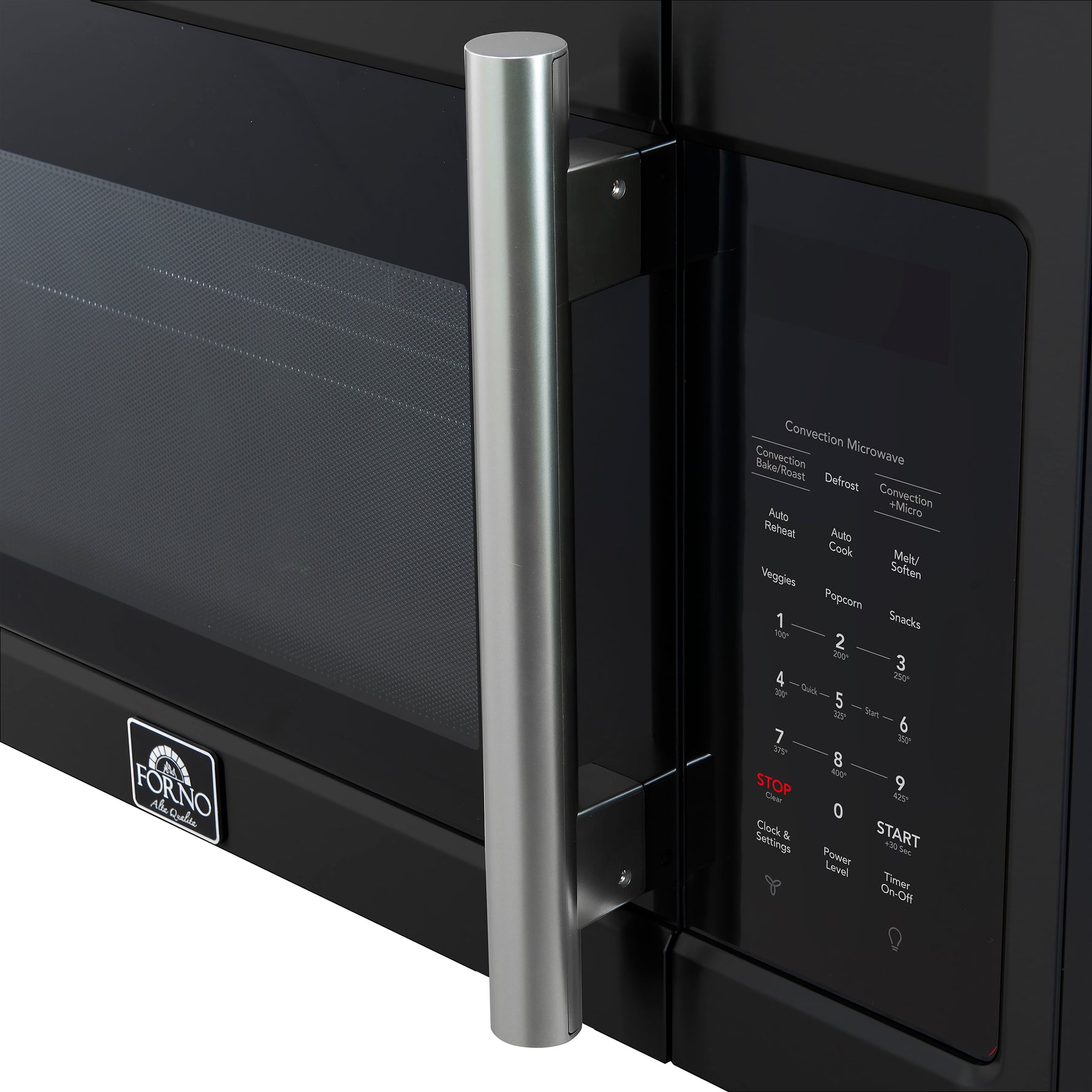 Forno Fornace 30-Inch Over the Range Convection Microwave, Black – 1.5 cu.ft, 300 CFM Vent, Touch Control, LED Light - BonPrix Électroménagers