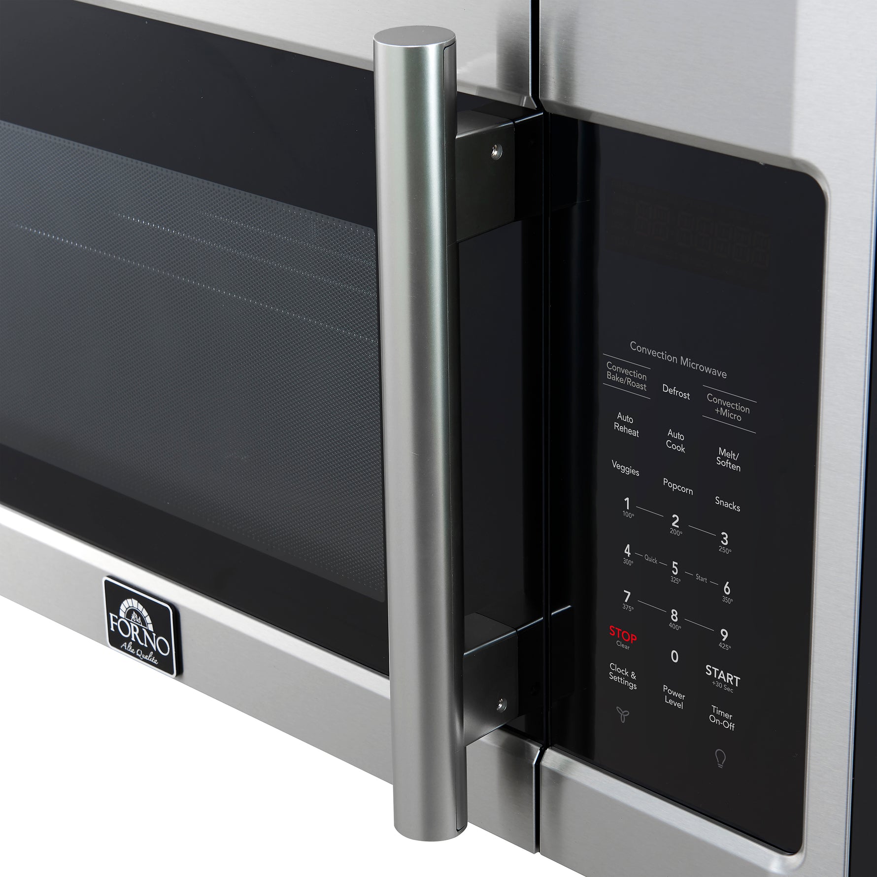 Forno Fornace 30-Inch Over the Range Convection Microwave, Stainless Steel – 1.5 cu.ft, 300 CFM Vent, Touch Control, LED Light - BonPrix Électroménagers