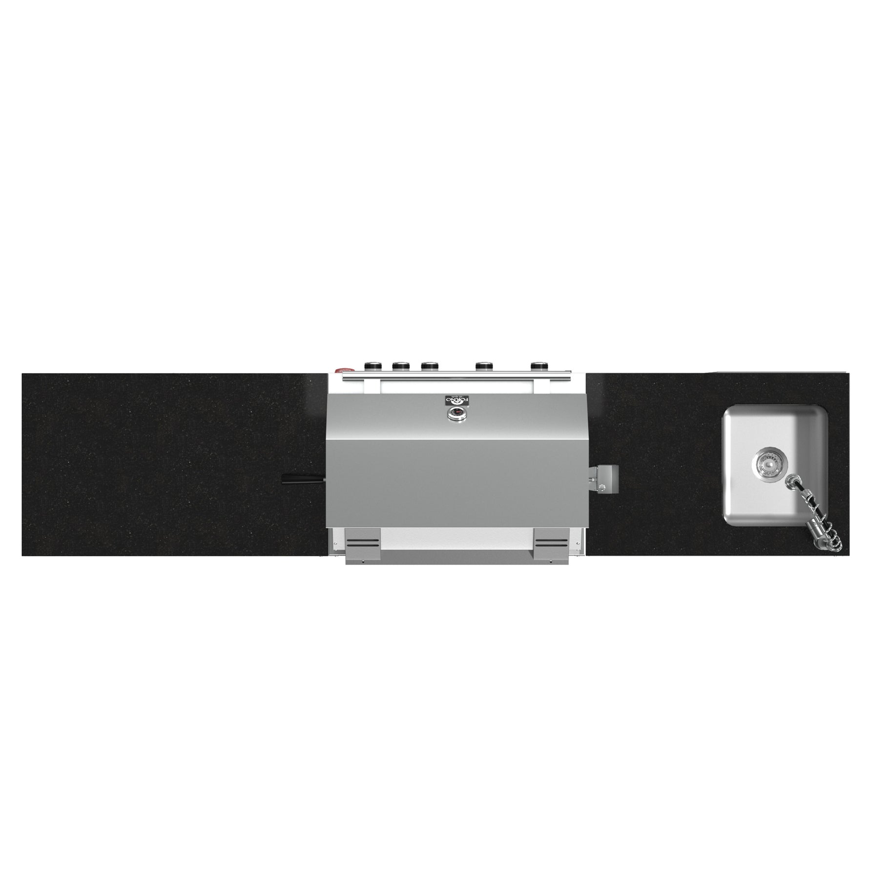 FORNO Bulnes 30-Inch BBQ, 60,000 BTU, 3 Burners with Sear & Rotisserie Infrared Burners, Stainless Steel Outdoor Kitchen with 1.8 cu.ft. Beverage Center & Black Granite Countertops - BonPrix Électroménagers