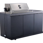 Forno Rimini Outdoor Kitchen 30" BBQ 62,600 BTU, 3 Burners with Sear & Rotisserie, 2.4 cu.ft. Beverage Center, Stainless Steel Sink, Black Cabinets & Gray Sintered Stone Countertop - BonPrix Électroménagers