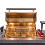 Forno Rimini Outdoor Kitchen 30" BBQ 62,600 BTU, 3 Burners with Sear & Rotisserie, 2.4 cu.ft. Beverage Center, Stainless Steel Sink, Black Cabinets & Gray Sintered Stone Countertop - BonPrix Électroménagers