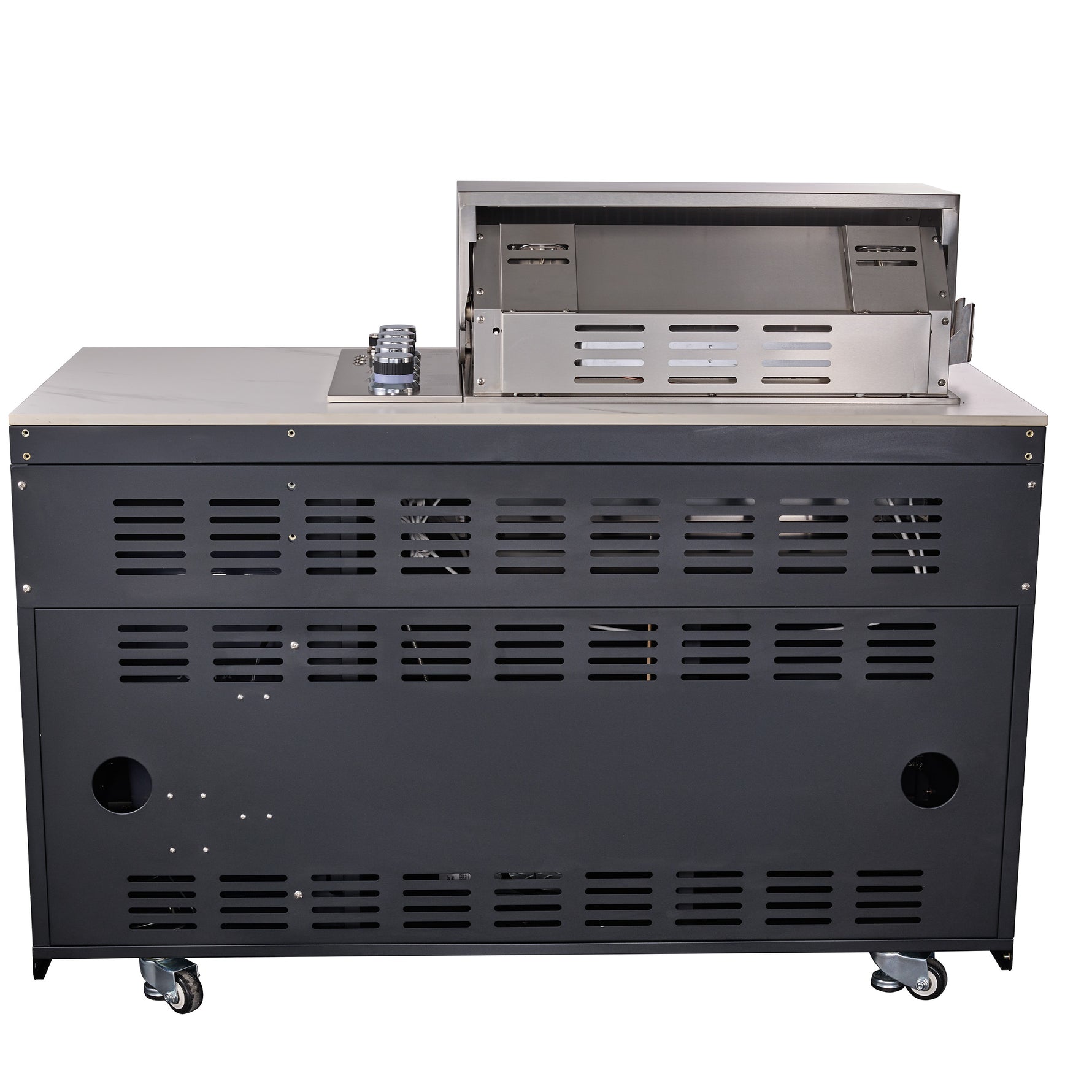 Forno Rimini Outdoor Kitchen: 30" BBQ 62,600 BTU, 4.8 cu.ft. Refrigerators, White Countertops - BonPrix Électroménagers