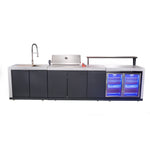 Forno Rimini Outdoor Kitchen: 30" BBQ 62,600 BTU, 4.8 cu.ft. Refrigerators, White Countertops - BonPrix Électroménagers