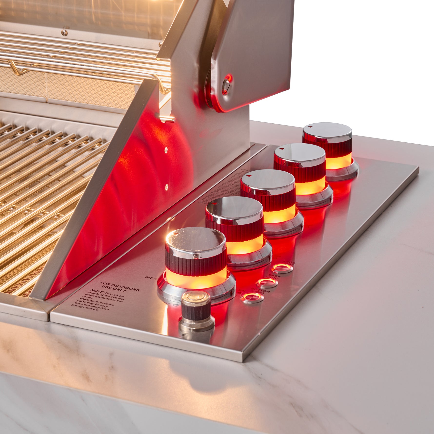 Forno Rimini Outdoor Kitchen: 30" BBQ 62,600 BTU, 4.8 cu.ft. Refrigerators, White Countertops - BonPrix Électroménagers