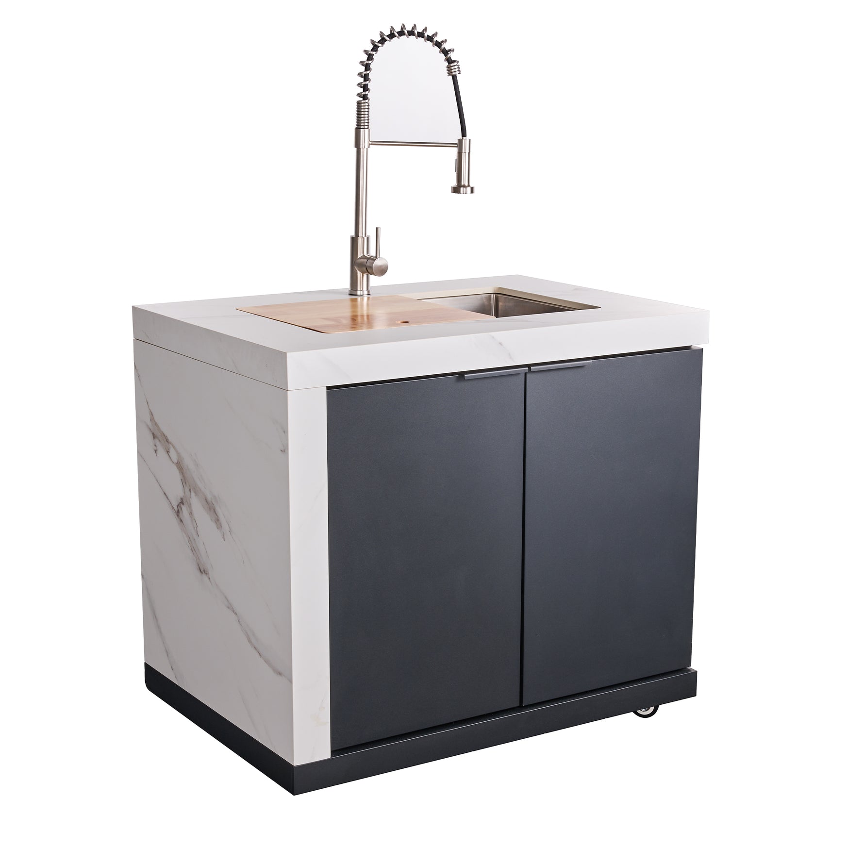 Forno Rimini Outdoor Kitchen: 30" BBQ 62,600 BTU, 4.8 cu.ft. Refrigerators, White Countertops - BonPrix Électroménagers