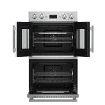 Forno Asti 30-Inch Double Electric Wall Oven with Upper French Doors in Stainless Steel, 7.36 cu. ft. Dual True Convection, 7,200W, Air Fry, Sous Vide, Self-Clean - BonPrix Électroménagers