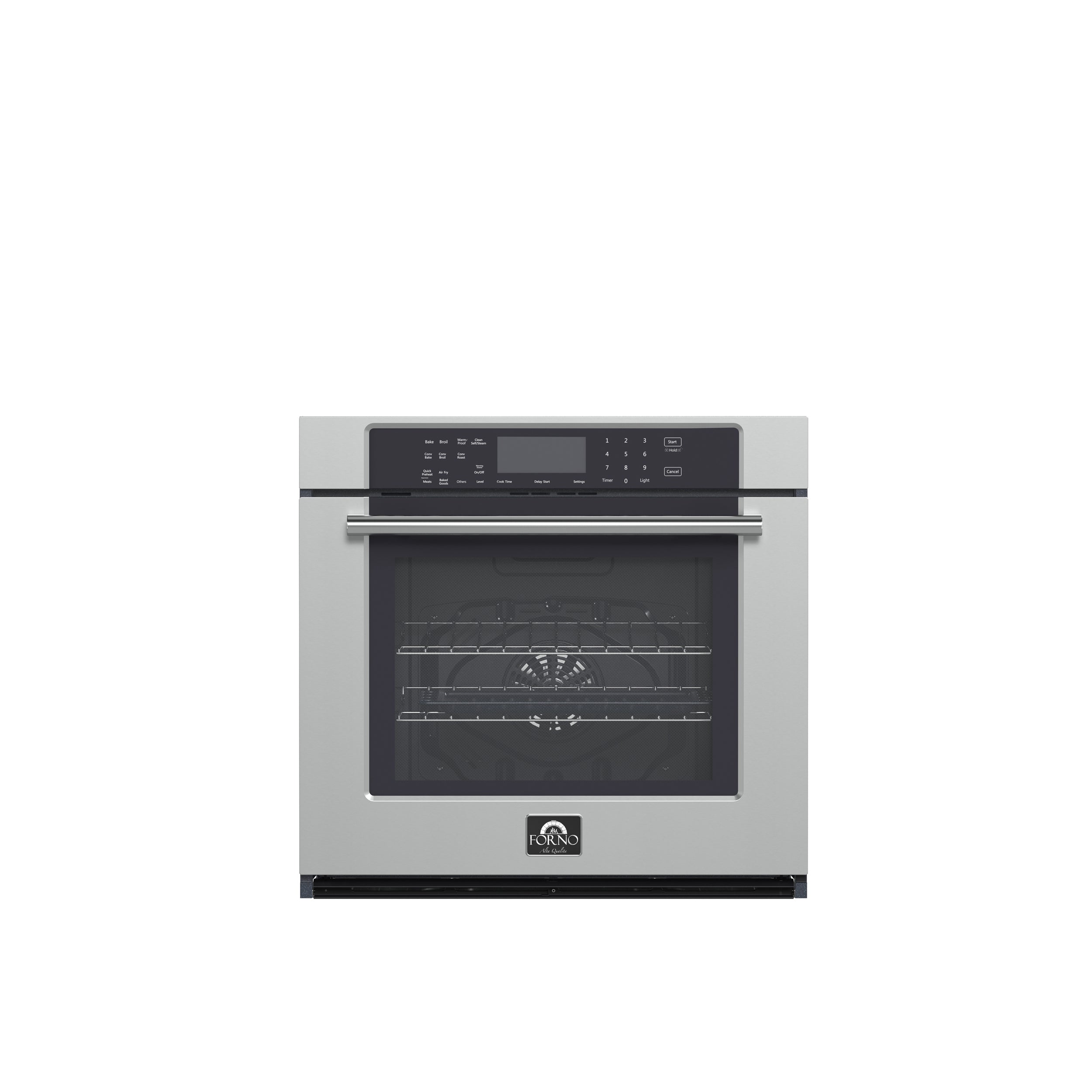 Forno Villarosa 30-Inch Electric Wall Oven, Stainless Steel, 5.0 cu.ft Capacity, Air Fry, Steam Cleaning, Glass Touch Controls - BonPrix Électroménagers