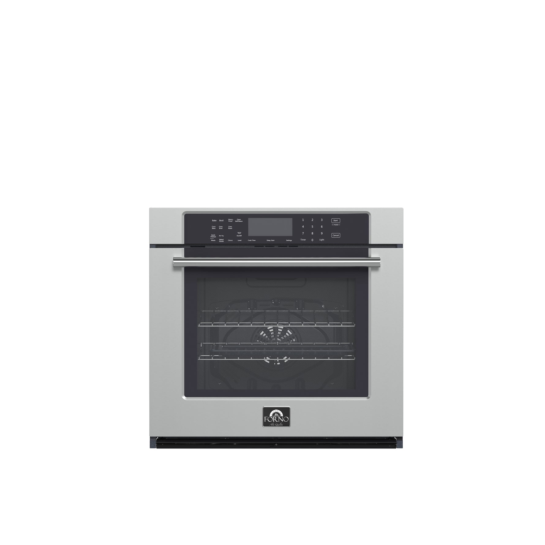 Forno Villarosa 30-Inch Electric Wall Oven, Stainless Steel, 5.0 cu.ft Capacity, Air Fry, Steam Cleaning, Glass Touch Controls - BonPrix Électroménagers