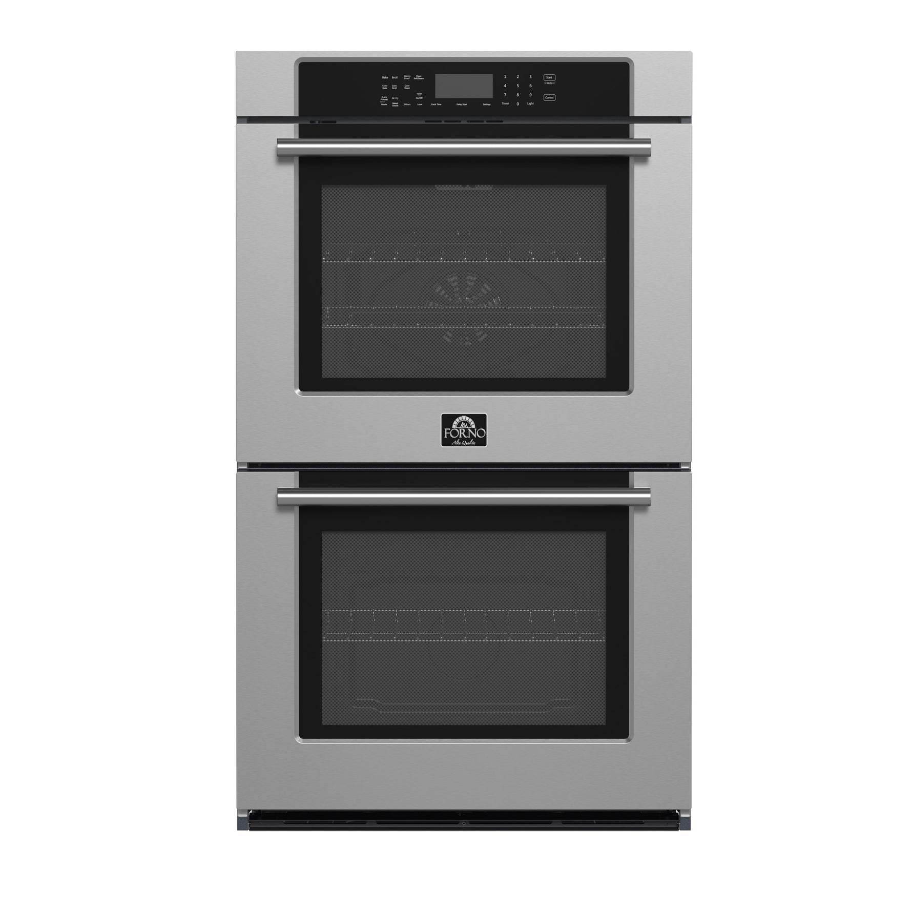 Forno Villarosa 30-Inch Built-In Double Wall Oven, Stainless Steel, Convection Cooking, Touch Control Panel, Self-Cleaning Function - BonPrix Électroménagers