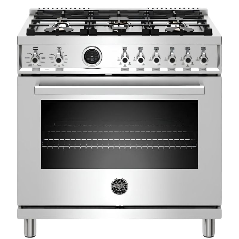 PROF366DFSXT - CUISINIÈRES - BERTAZZONI - Biénergie - Acier inoxydable - Boîte Ouverte