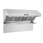 Savona 60-Inch Wall Mount Range Hood, Baffle Filters & Backsplash, Heating Lamps - BonPrix Électroménagers
