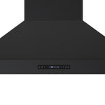 Forno Venezia 48 Inch Wall-Mounted Range Hood in Black with Antique Brass Accessories, Touch Controls and Baffle Filters - BonPrix Électroménagers