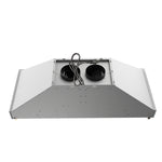 Forno Venezia 48 Inch Wall-Mounted Range Hood in White with Antique Brass Accessories, Touch Controls and Baffle Filters - BonPrix Électroménagers