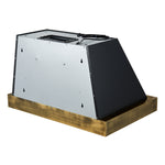 Forno Vittorio 36-Inch Wall Mount Range Hood, Black with Antique Brass Trim, 600 CFM Airflow, Dishwasher-Safe Baffle Filters, Remote Control, 3-Speed Fan, Bright LED Lighting. - BonPrix Électroménagers