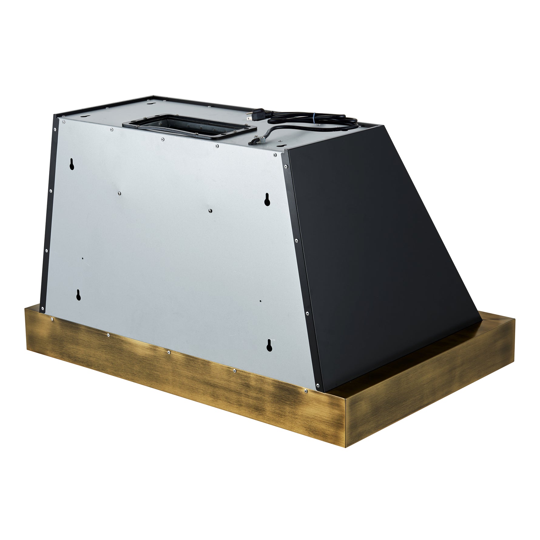 Forno Vittorio 36-Inch Wall Mount Range Hood, Black with Antique Brass Trim, 600 CFM Airflow, Dishwasher-Safe Baffle Filters, Remote Control, 3-Speed Fan, Bright LED Lighting. - BonPrix Électroménagers