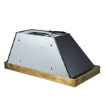 Forno Vittorio 48-Inch Wall Mount Range Hood, Black with Antique Brass Trim, 600 CFM Airflow, Dishwasher-Safe Baffle Filters, Remote Control, 3-Speed Fan, Bright LED Lighting. - BonPrix Électroménagers