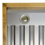 Forno Vittorio 48-Inch Wall Mount Range Hood, Black with Antique Brass Trim, 600 CFM Airflow, Dishwasher-Safe Baffle Filters, Remote Control, 3-Speed Fan, Bright LED Lighting. - BonPrix Électroménagers